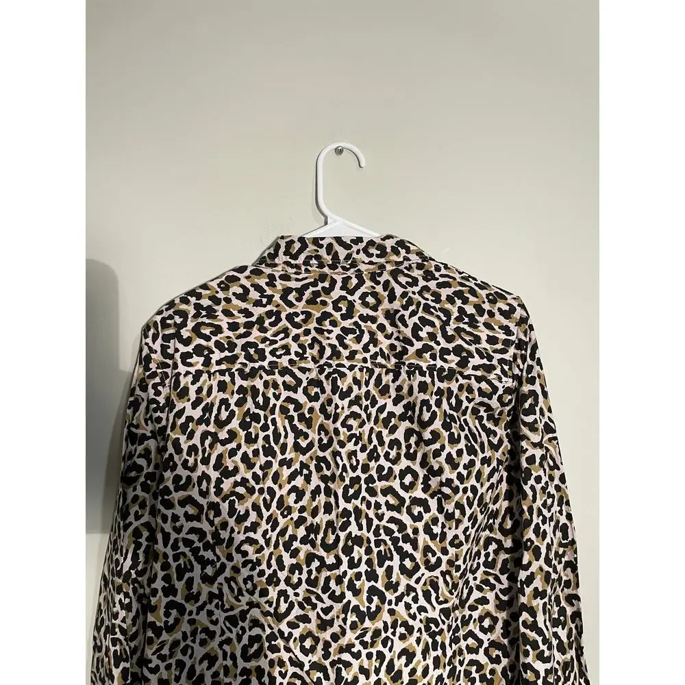 NWT J. Crew Factory Leopard Button-up Cotton Poplin Shirt‎ in Signature Fit
